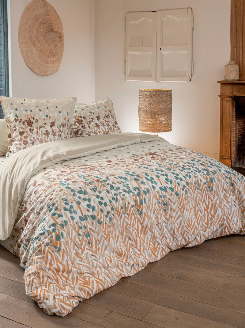 Taie d’oreiller coton floral Beige - Kiabi