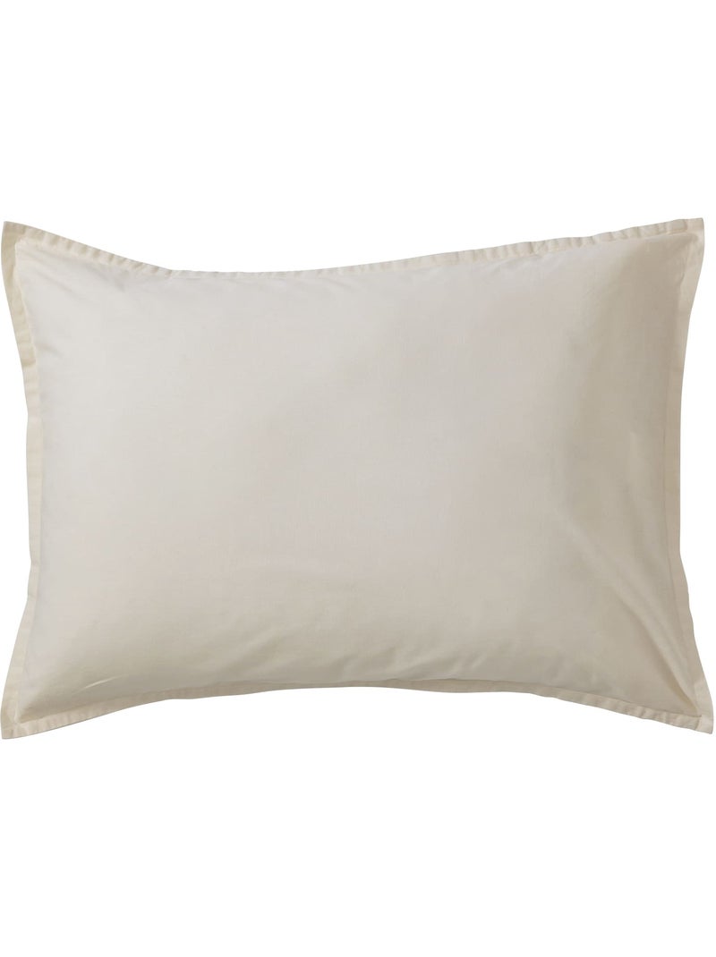 Taie d'oreiller coton lavé Beige - Kiabi