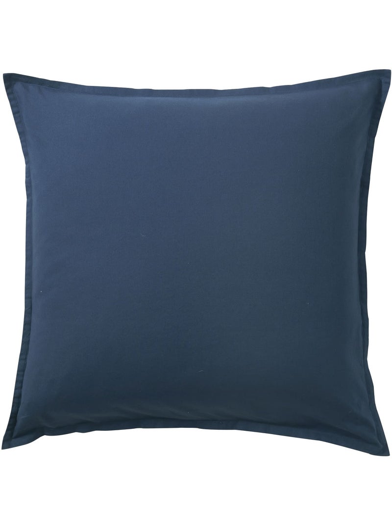 Taie d'oreiller coton lavé Bleu marine - Kiabi