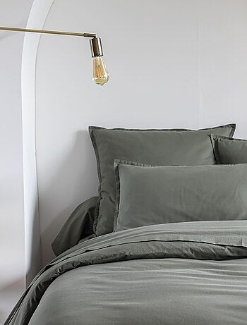 Taie d'oreiller coton lavé