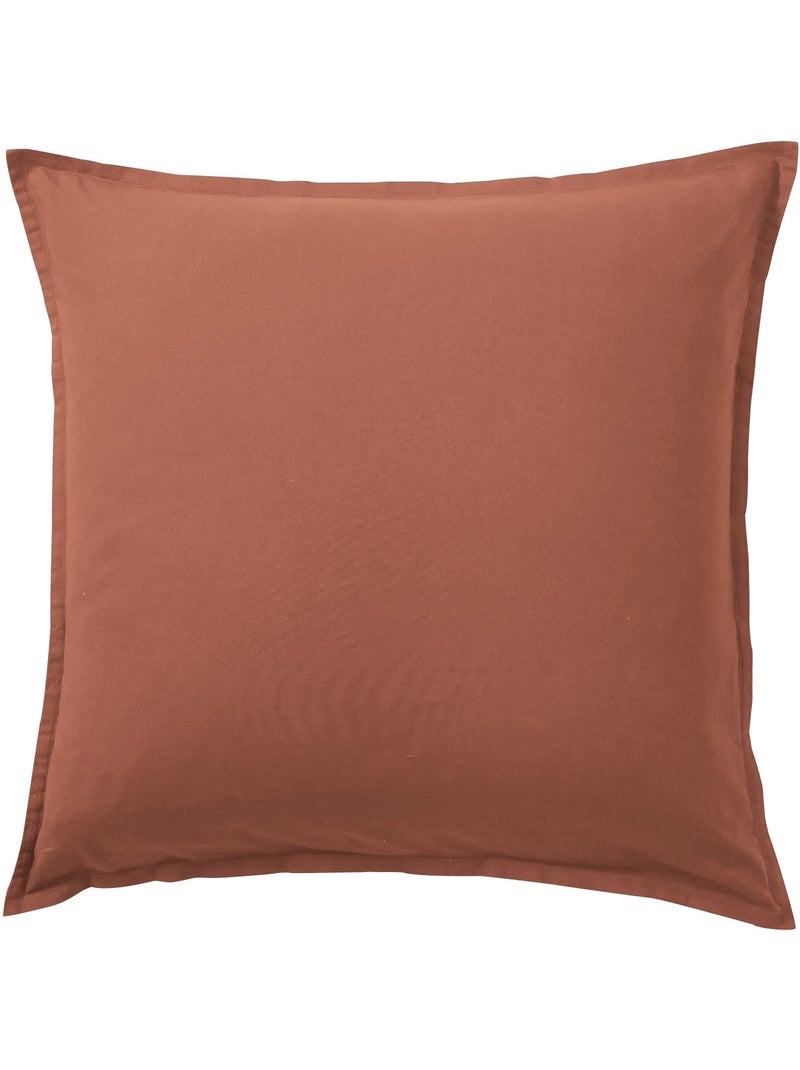 Taie d'oreiller coton lavé Terracotta - Kiabi
