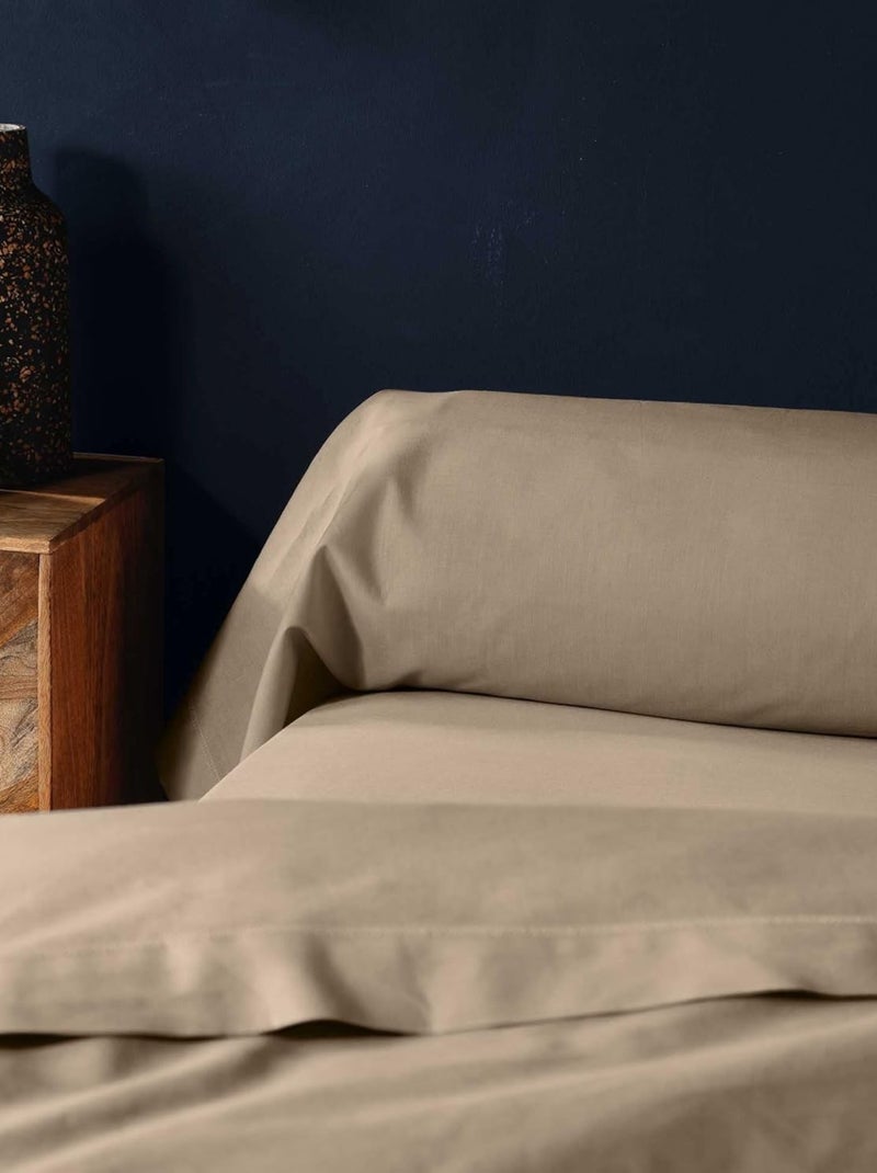 Taie d'oreiller Coton LINA Douceur d'Intérieur Beige sable - Kiabi