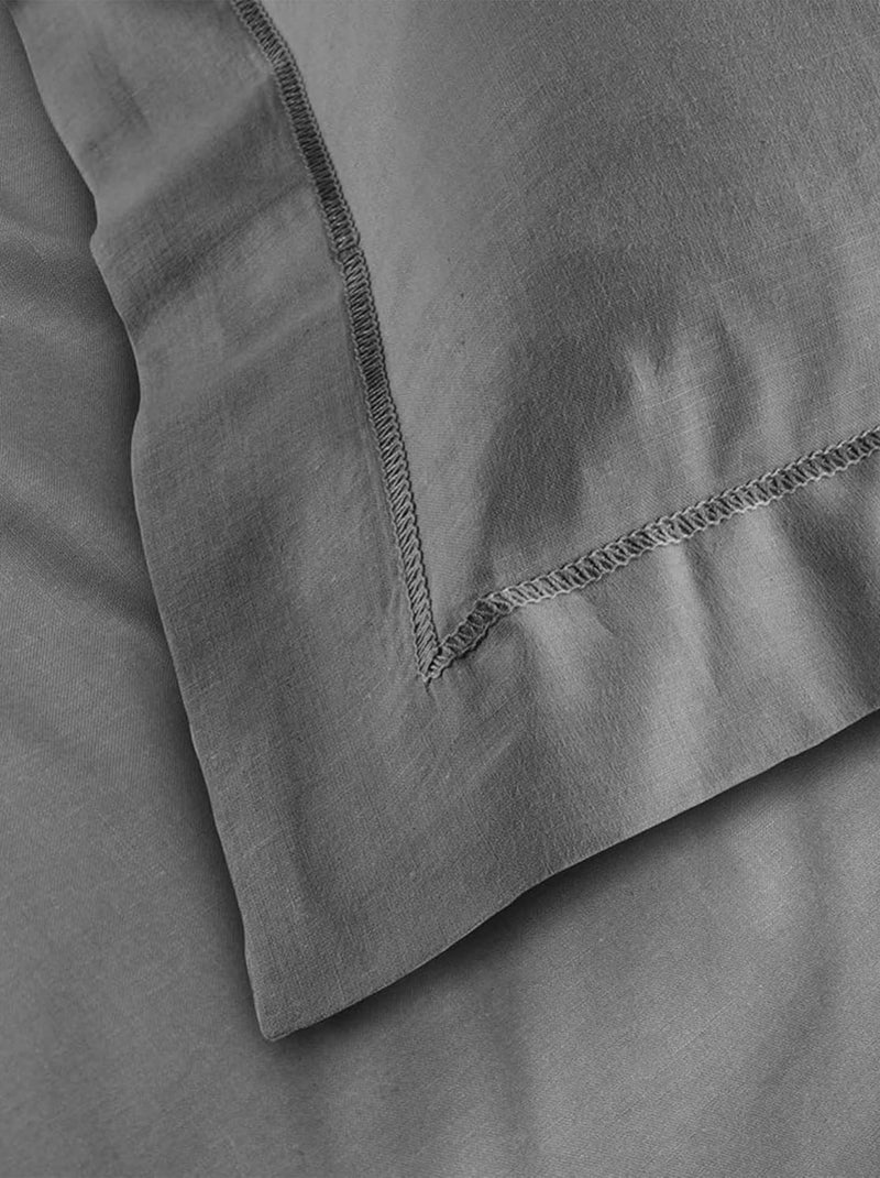 Taie d'oreiller Coton LINA Douceur d'Intérieur gris anthracite - Kiabi