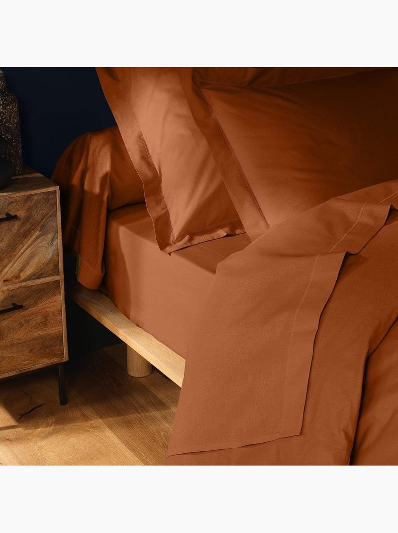 Taie d'oreiller coton lina douceur d'intérieur Marron caramel - Kiabi