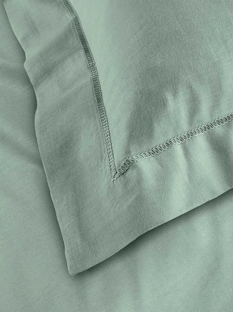 Taie d'oreiller Coton LINA PROMO LINGE Vert Sauge - Kiabi