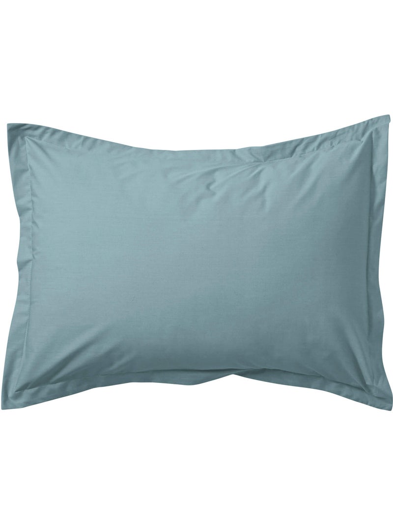 Taie d'oreiller coton percale Bleu - Kiabi