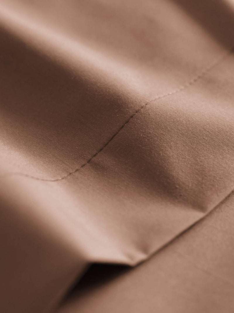 Taie d'oreiller coton percale Marron - Kiabi