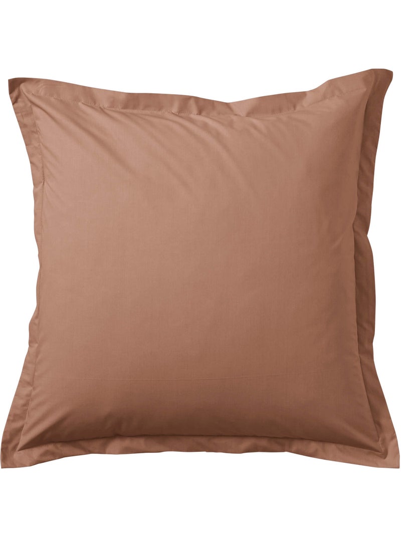 Taie d'oreiller coton percale Marron - Kiabi