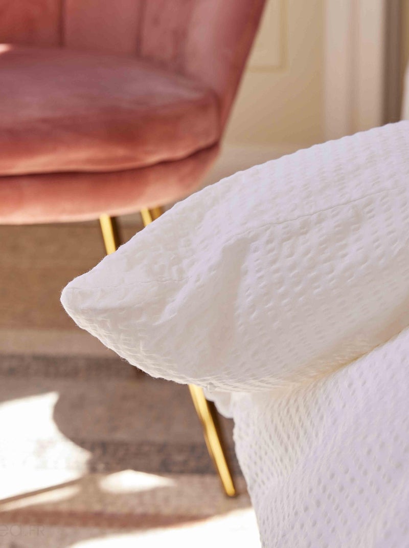 Taie d'oreiller coton POPPY effet gaufré Seersucker Blanc - Kiabi