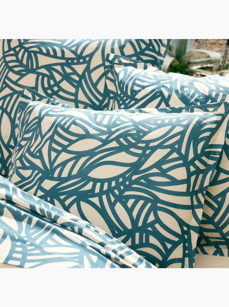 Taie d'oreiller coton SÉRÉNA Bleu Beige - Kiabi