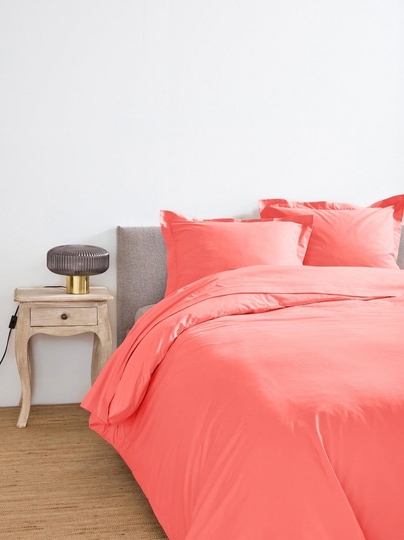 Taie d'oreiller coton unie - Afibel Orange corail - Kiabi