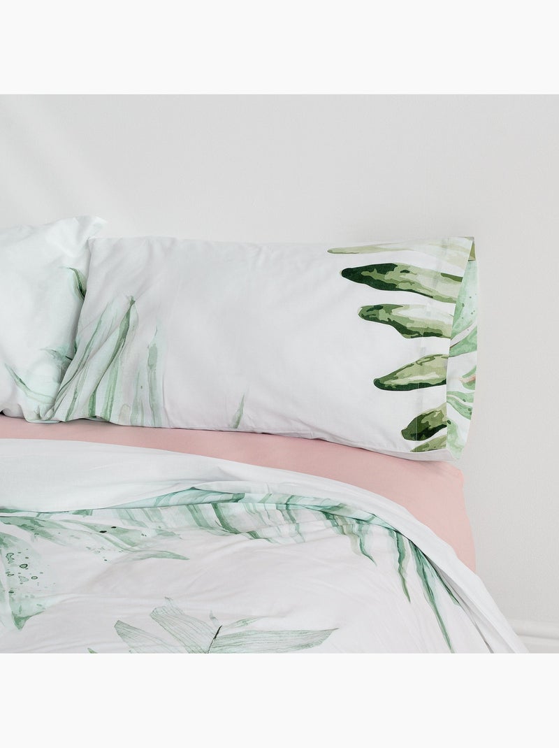 Taie d'oreiller Delicate "Happyfriday" Blanc Vert - Kiabi