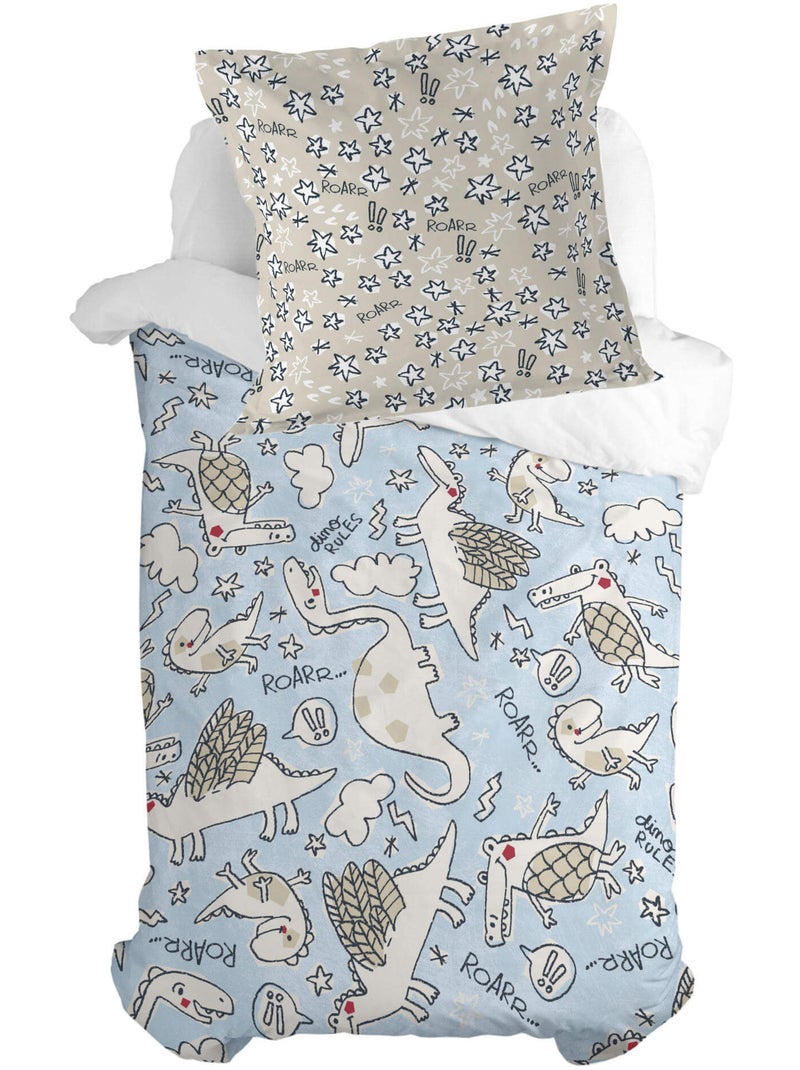 Taie d'oreiller Dino friends "Happyfriday" Multicolore - Kiabi