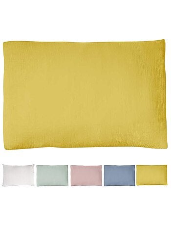 Taie d'oreiller double gaze de coton - 'Le Lit de Mon Bébé'