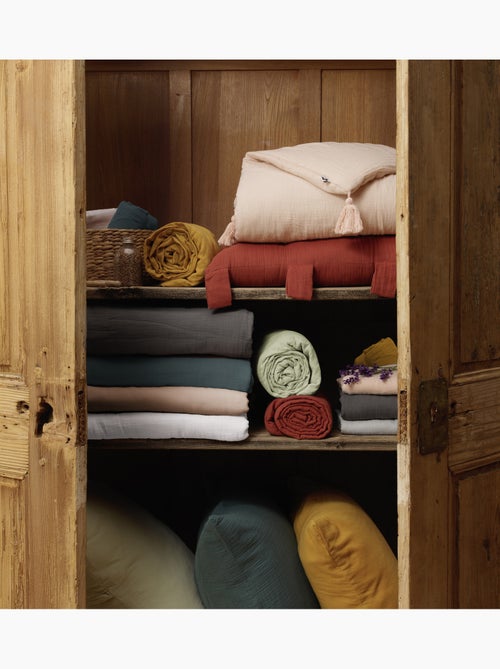 Taie d’Oreiller – Double Gaze de Coton – Gaïa Minuit - Kiabi