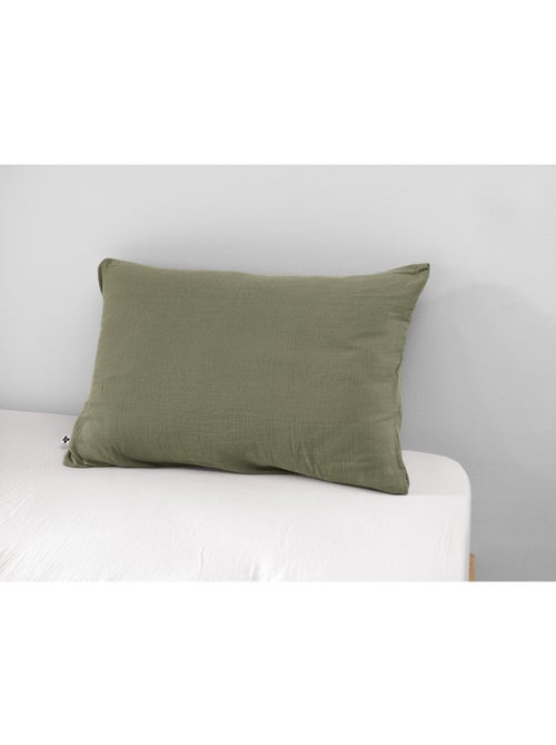 Taie d’Oreiller – Double Gaze de Coton – Gaïa Minuit - Kiabi