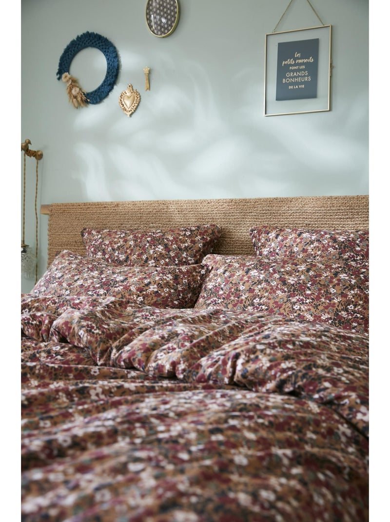 Taie d’oreiller – double gaze de coton imprimée capucine Camel - Kiabi