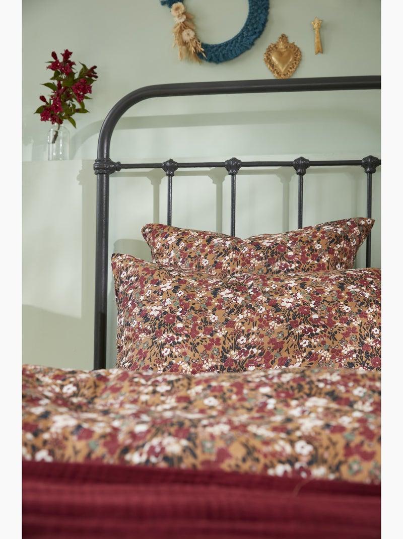 Taie d’oreiller – double gaze de coton imprimée capucine Camel - Kiabi