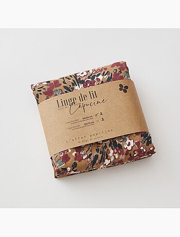 Taie d’oreiller – Double Gaze de Coton Imprimée CAPUCINE Pampa