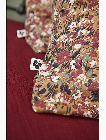 Taie d’oreiller – Double Gaze de Coton Imprimée CAPUCINE Pampa