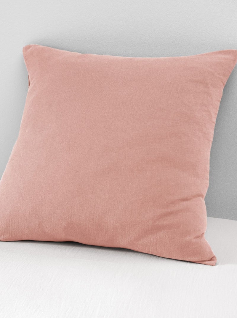 Taie d'oreiller double gaze Rose pâle - Kiabi