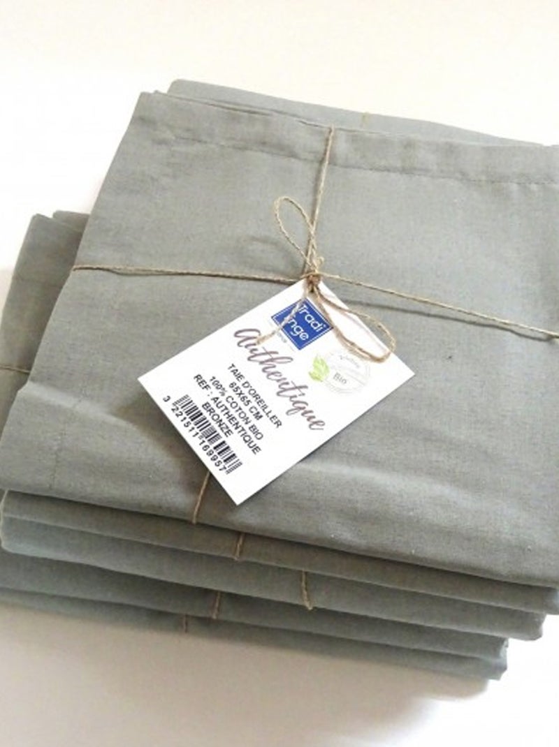 Taie d'oreiller en 100% coton biologique Marron clair - Kiabi