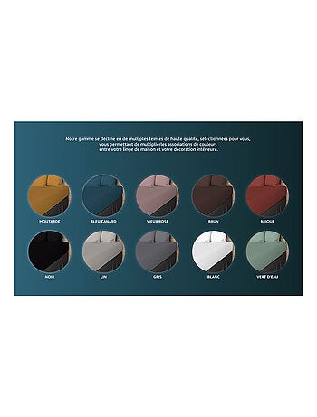 Taie d'oreiller en coton 57 fils UNI, par Soleil d'ocre