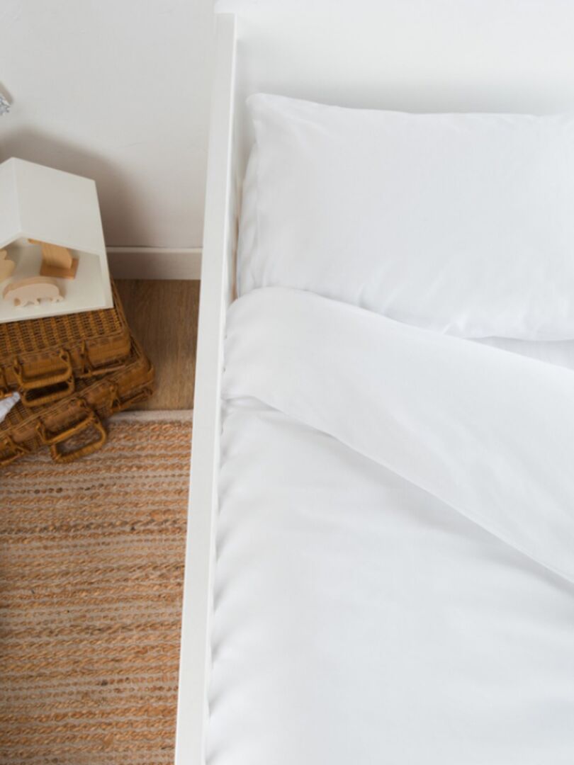 Taie d'oreiller en coton bio blanche (40 x 60 cm) Blanc - Kiabi