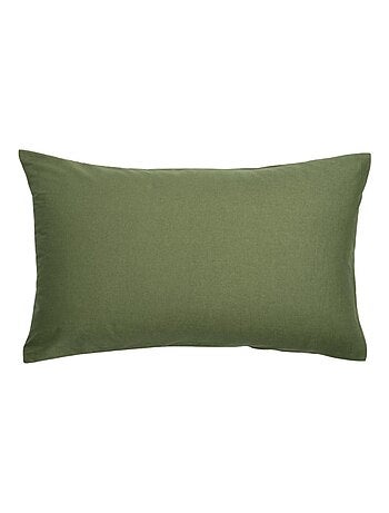 Taie d'oreiller en coton bio kaki (40 x 60 cm) - Kiabi