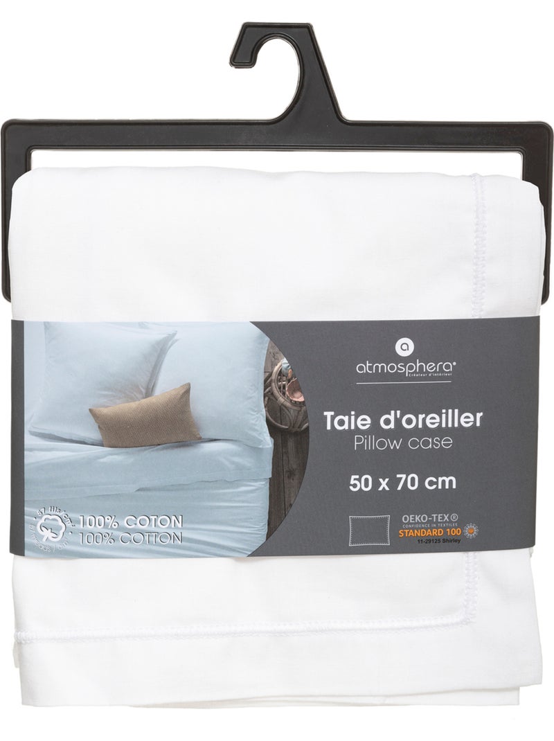 Taie d'oreiller en coton CARINA Blanc - Kiabi