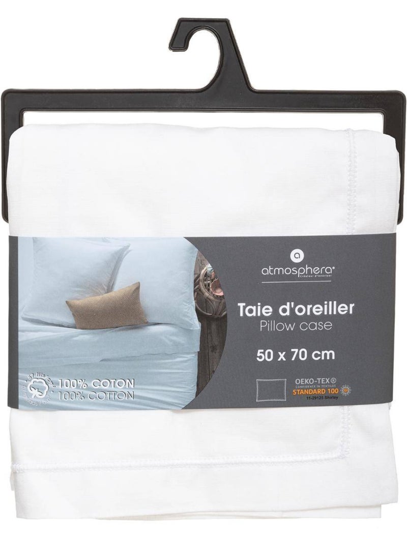 Taie d'oreiller en coton CARINA Blanc - Kiabi