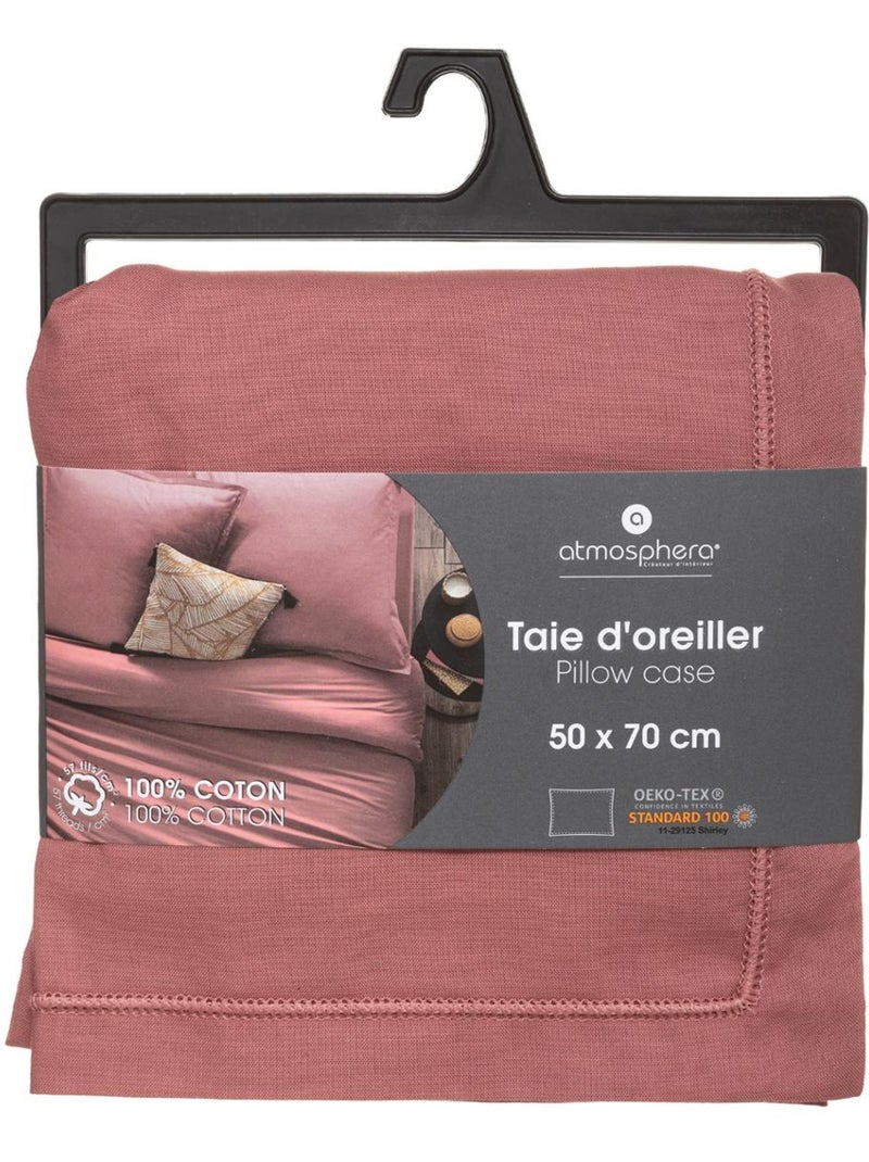Taie d'oreiller en coton CARINA Blush - Kiabi