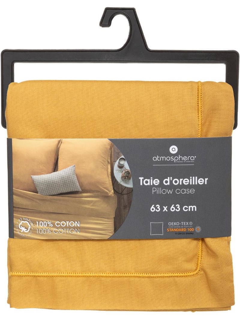 Taie d'oreiller en coton CARINA Ocre - Kiabi