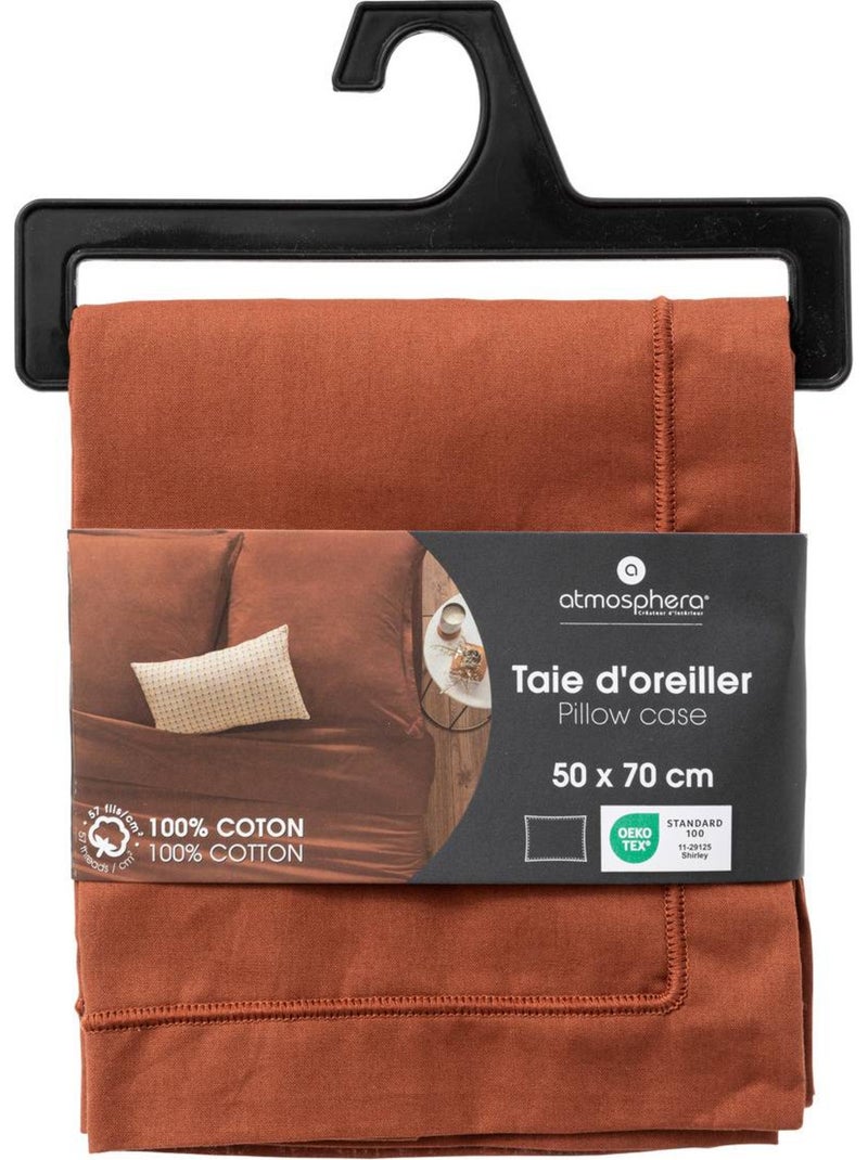 Taie d'oreiller en coton CARINA Terracotta - Kiabi