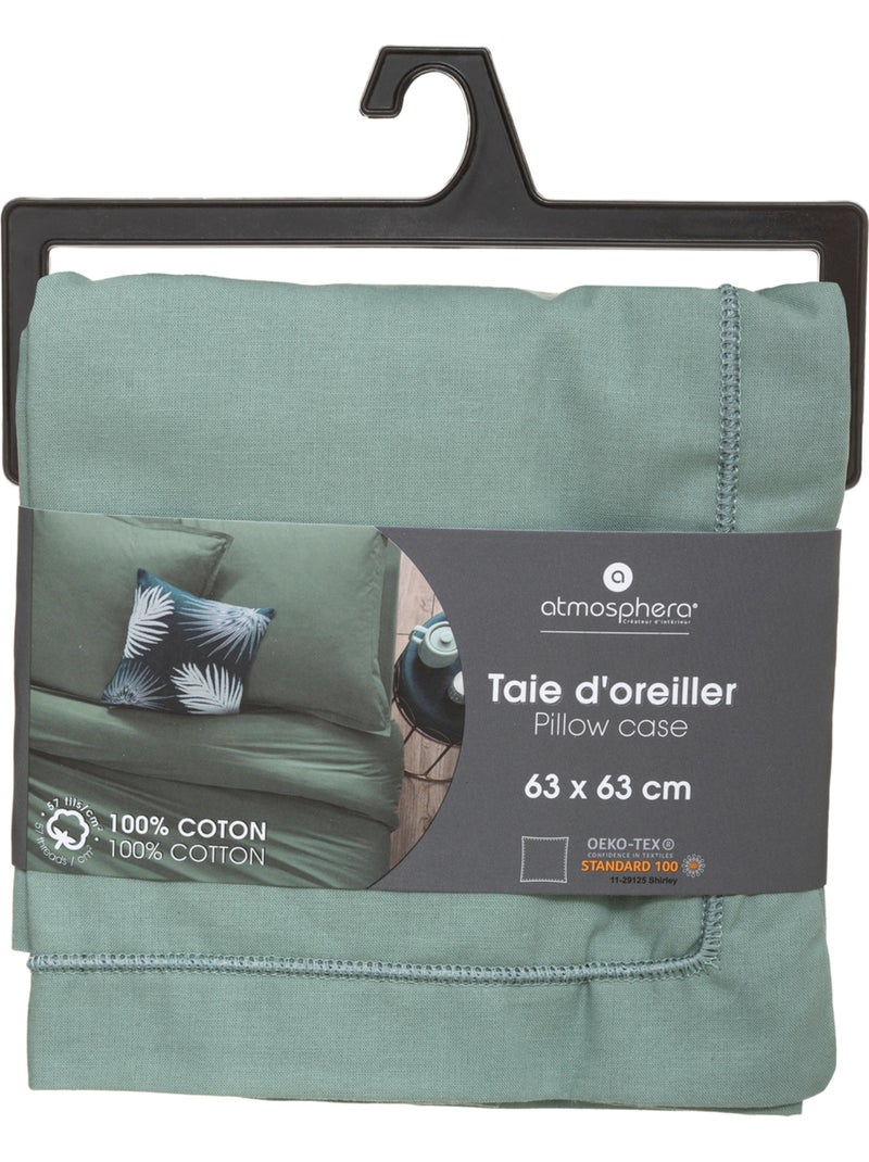 Taie d'oreiller en coton CARINA Vert clair - Kiabi