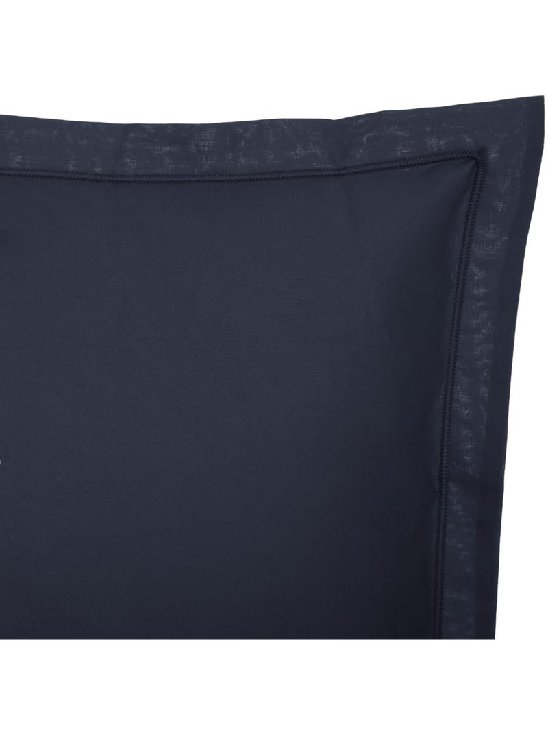 Taie d'oreiller en coton contemporain uni Bleu marine - Kiabi