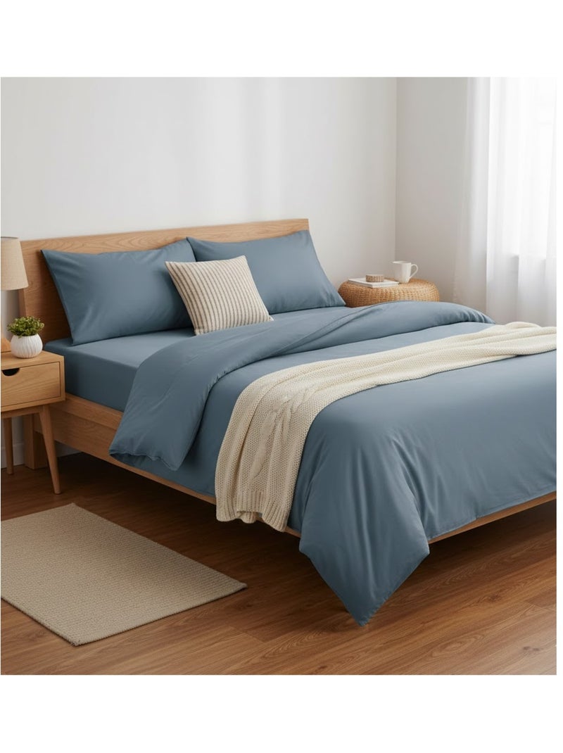 Taie d'oreiller en coton contemporain uni Gris orage - Kiabi
