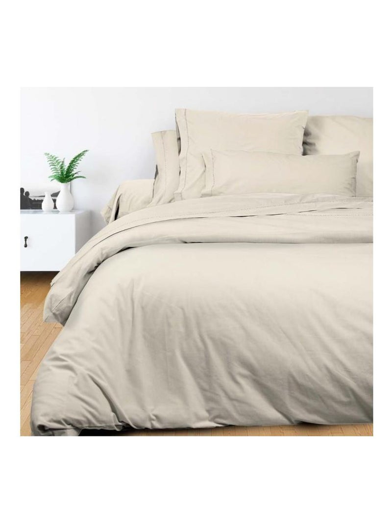 Taie d'oreiller en coton percale CAMILLE, par Songe de Camille Ecru - Kiabi