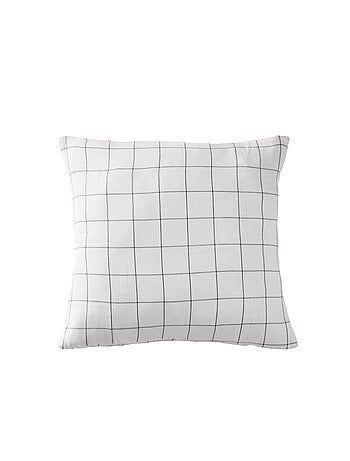 Taie d'oreiller en double Gaze de coton à grands carreaux
