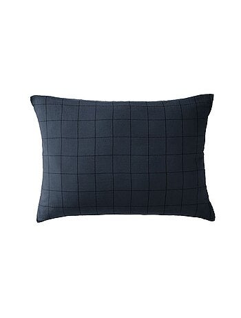 Taie d'oreiller en double Gaze de coton à grands carreaux