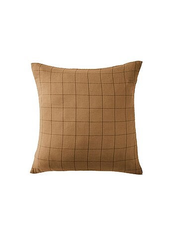 Taie d'oreiller en double Gaze de coton à grands carreaux