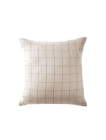 Taie d'oreiller en double Gaze de coton à grands carreaux