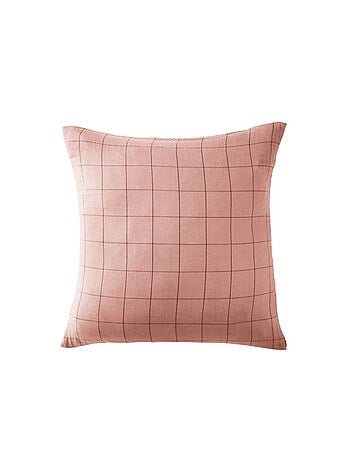 Taie d'oreiller en double Gaze de coton à grands carreaux