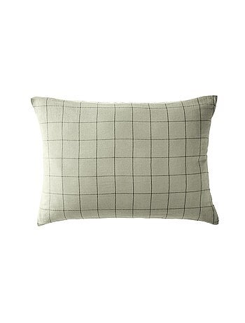 Taie d'oreiller en double Gaze de coton à grands carreaux