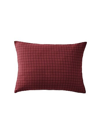 Taie d'oreiller en double Gaze de coton à petits carreaux