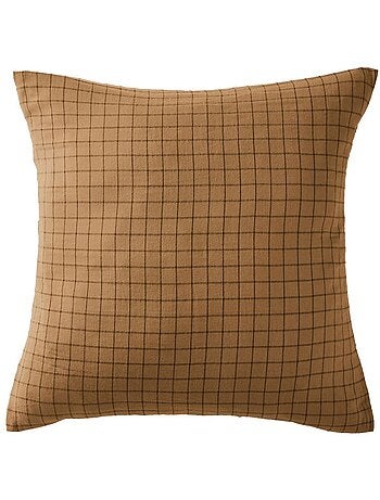 Taie d'oreiller en double Gaze de coton à petits carreaux