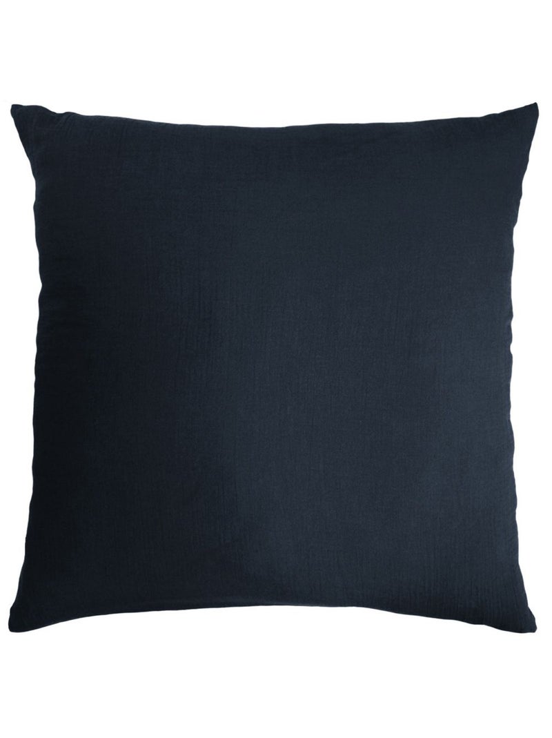 Taie d'oreiller en double Gaze de coton Bleu nuit - Kiabi