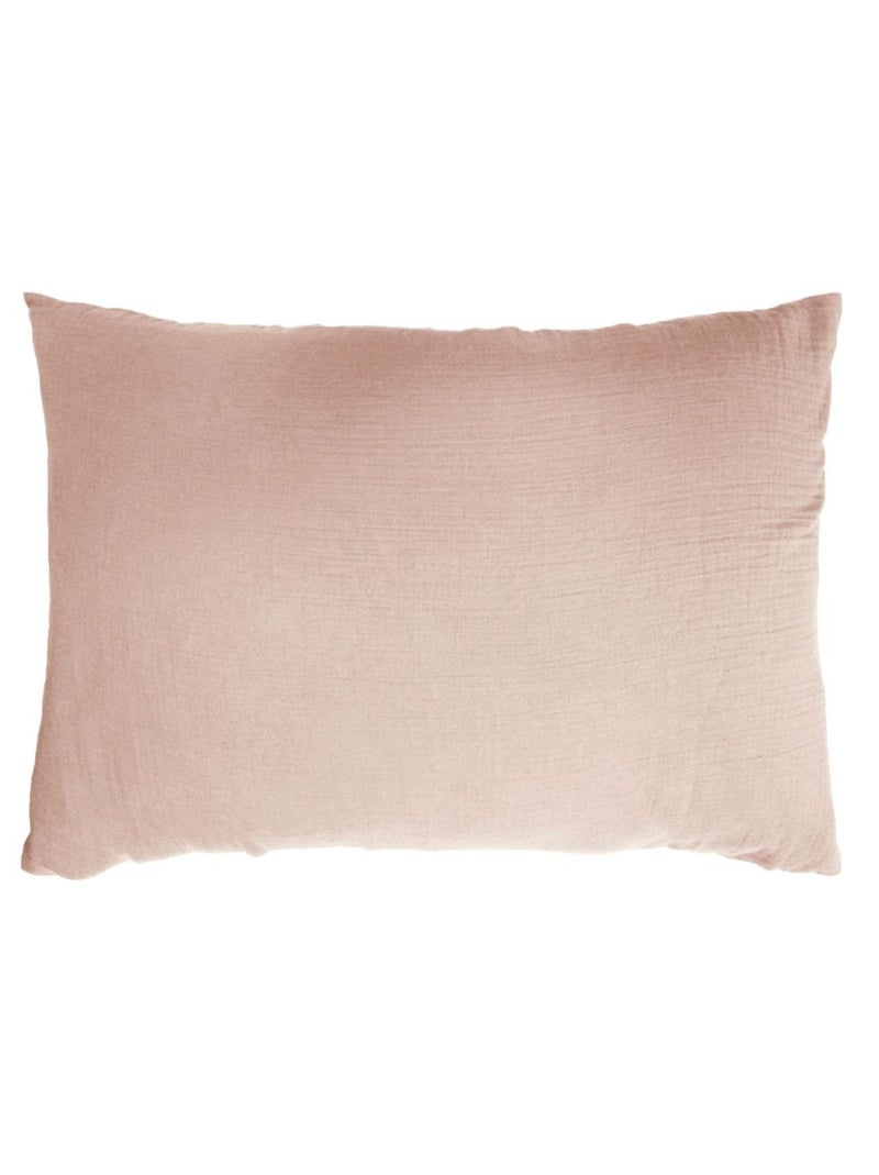 Taie d'oreiller en double Gaze de coton Rose clair - Kiabi