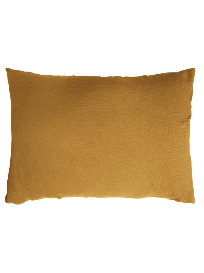 Taie d'oreiller en double Gaze de coton Safran - Kiabi