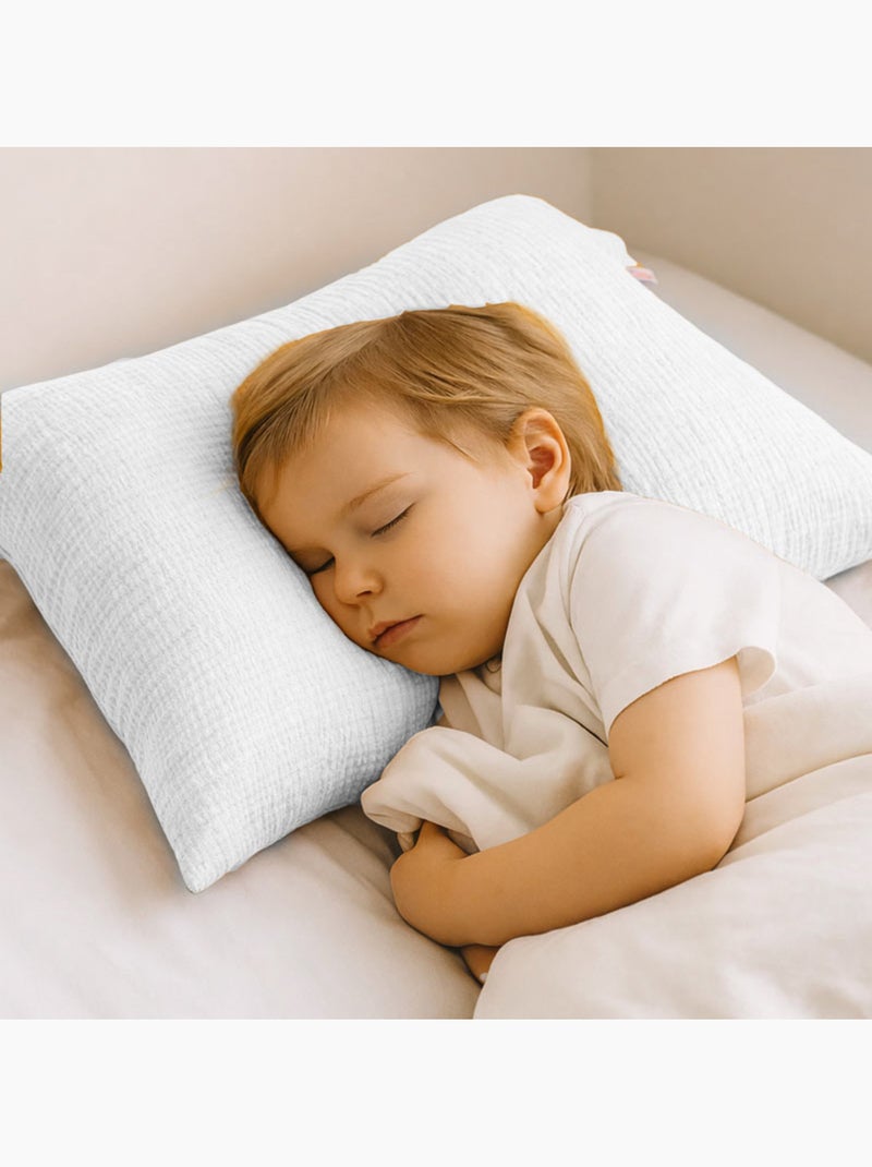 Taie d'Oreiller en Gaze de Coton Bio Blanc Blanc - Kiabi